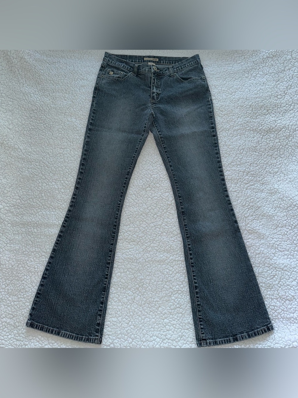 VTG Y2K low rise flare boot cut jeans vintage distressed faded 90s 2000s sz 9